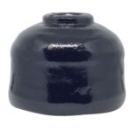 Raku Matcha Bowl Black Upside Down