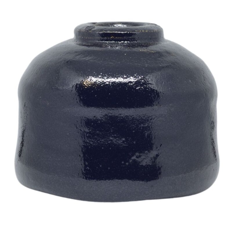 Raku Matcha Bowl Black Upside Down